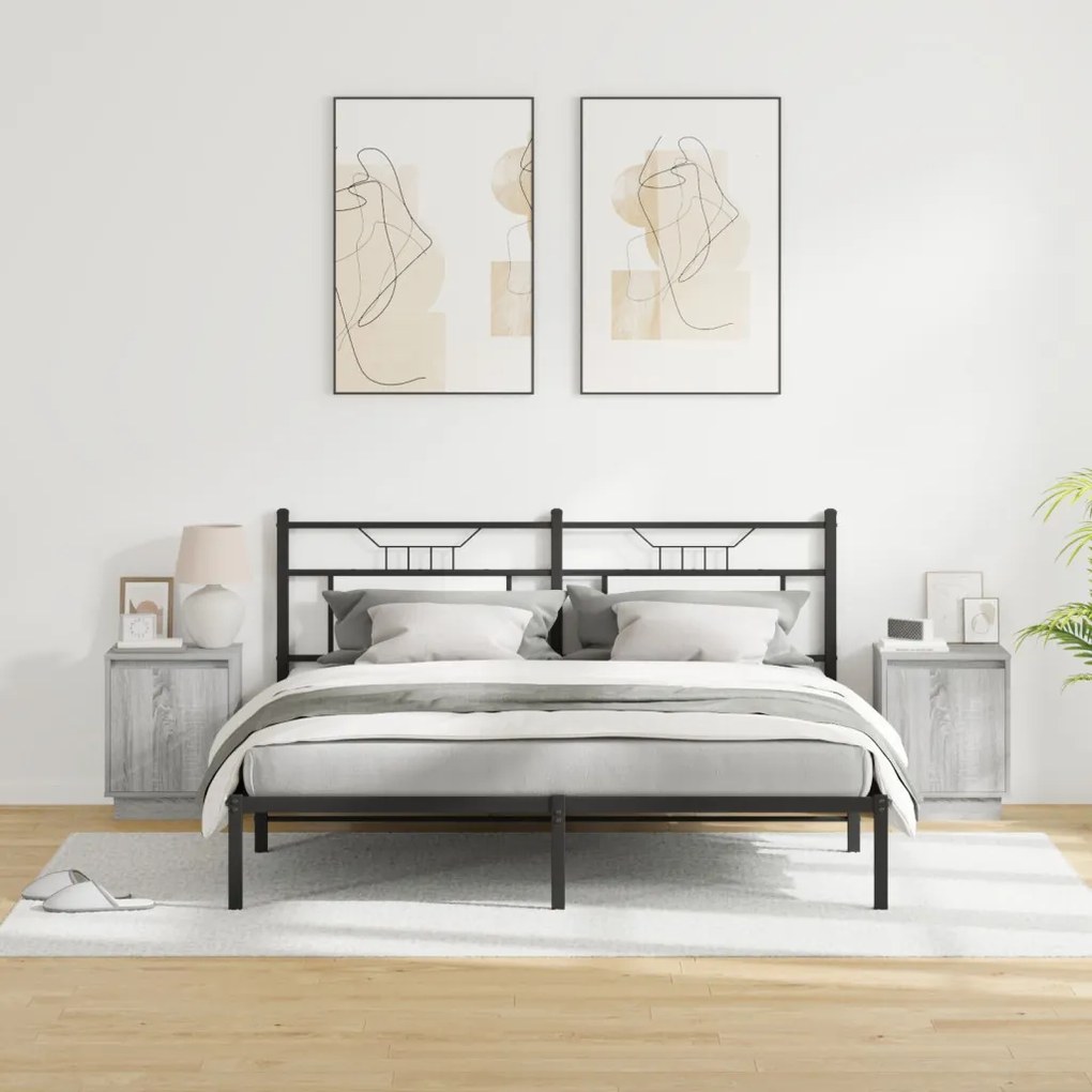Éjjeli szekrény LED világítással 2 db Szürke Sonoma 39x34,5x50 cm