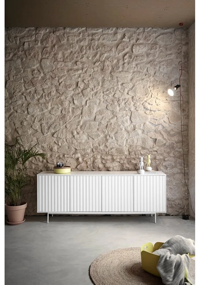 Fehér alacsony komód 211x80 cm Sierra – Teulat