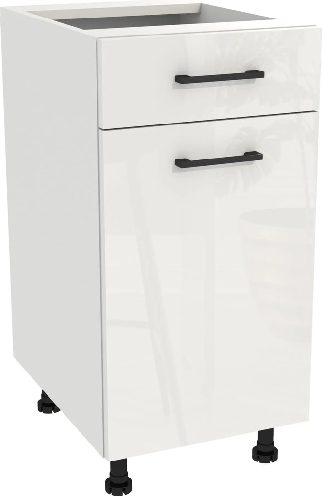 Konyhaszekrény fiókos doboz 40 Capri fehér front fehér akril fényes