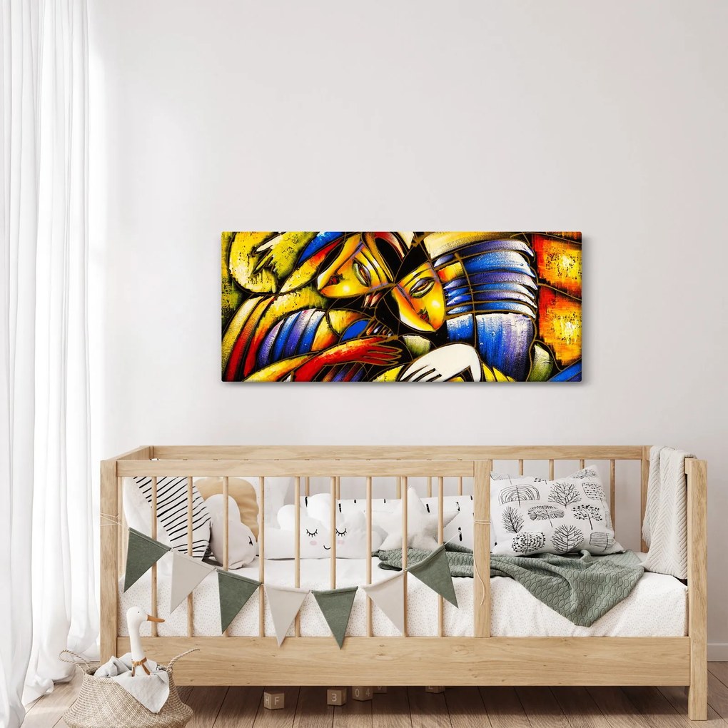 Kép - olajfestmény, szerelmesek (120x50 cm)
