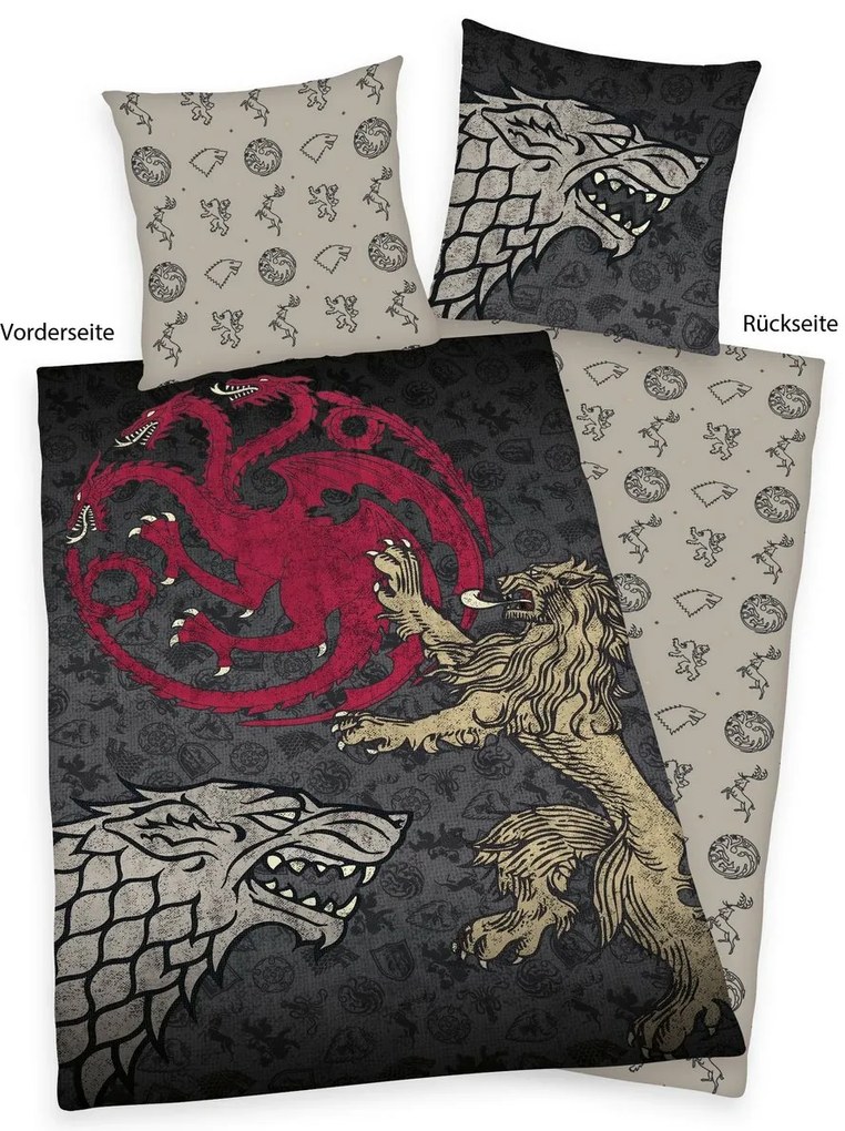 Herding Pamut ágynemű Game of Thrones, 135 x 200cm, 80 x 80 cm