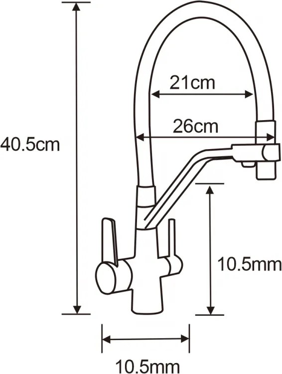Mexen DUO - Magas csap / mosogató, fekete / króm, 671701-07