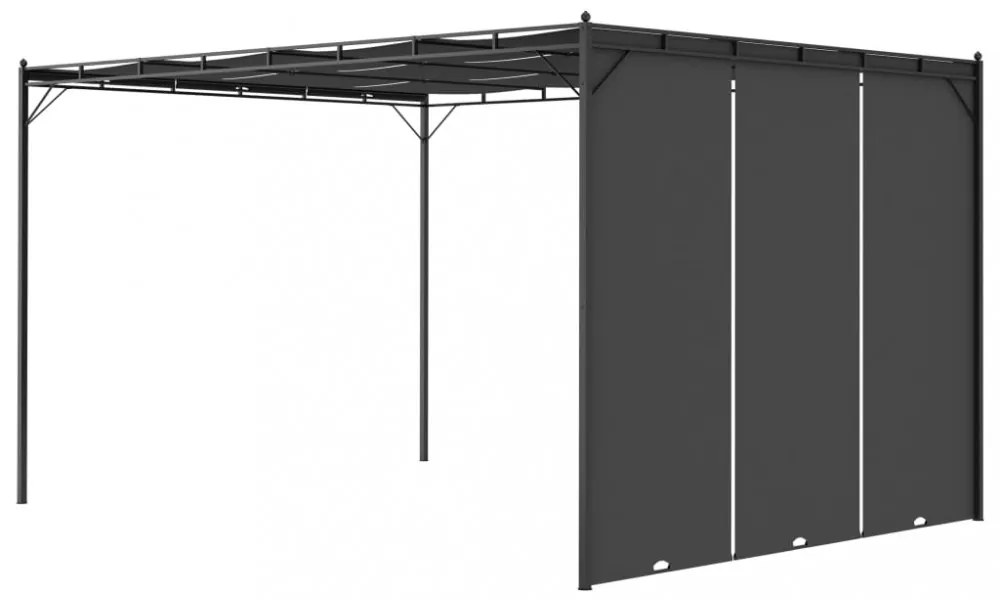 vidaXL antracitszürke kerti pavilon oldalfüggönnyel 4 x 3 x 2,25 m