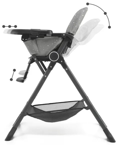 KINDERKRAFT - Gyermek étkezőszék FOLDEE szürke