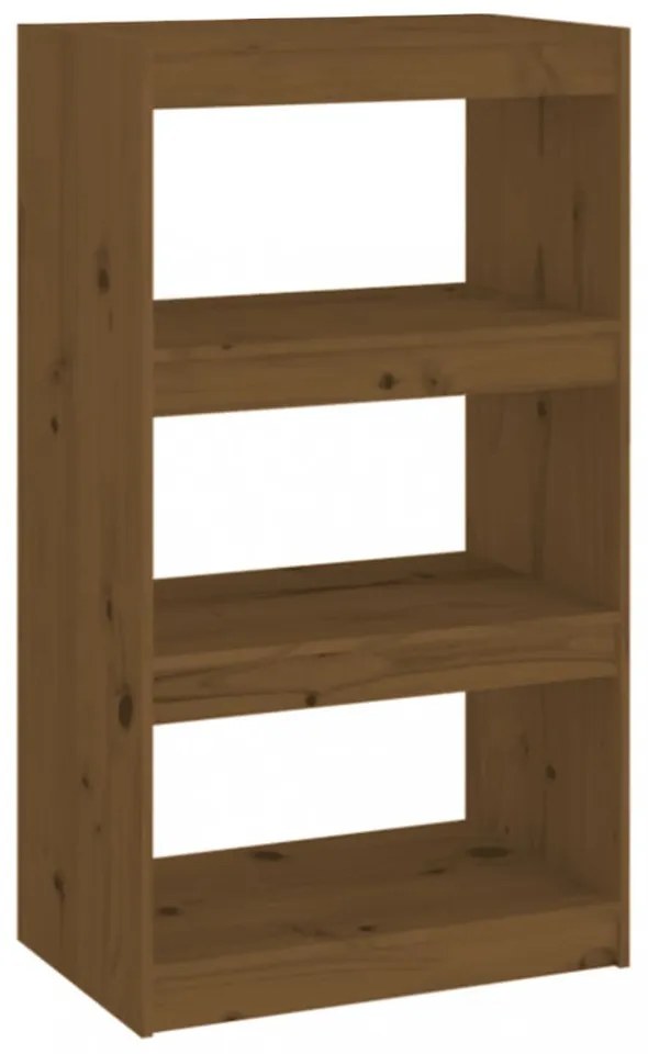 mézbarna fenyőfa könyvszekrény/térelválasztó 60 x 30 x 103,5 cm