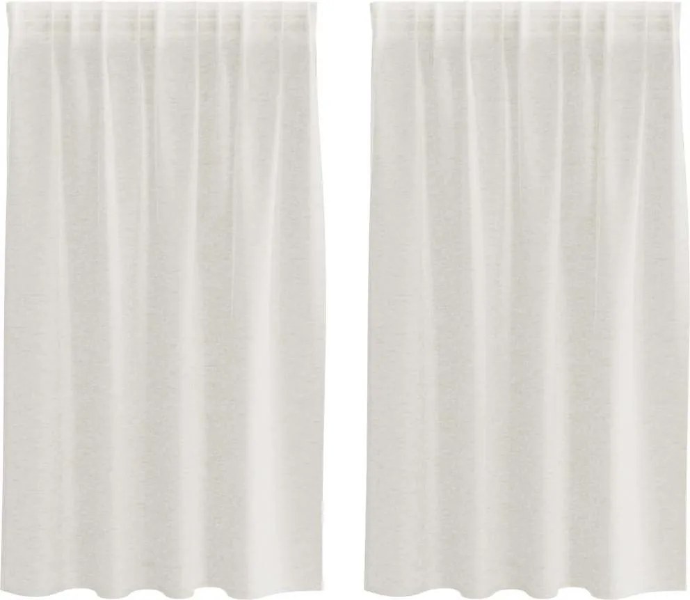 vidaXL Voile Függöny függönyökkel 2 pcs Krém 140 x 140 cm Poliészter