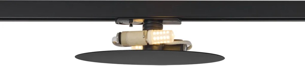 Modern fekete mennyezeti lámpa 1 fázisú sínrendszerhez 2 lámpás - Iconic Pulley