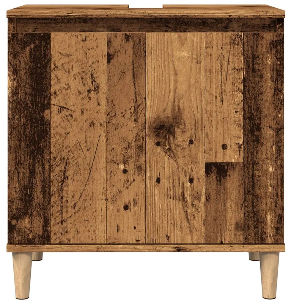 antik fa színű szerelt fa mosdószekrény 58x33x60 cm