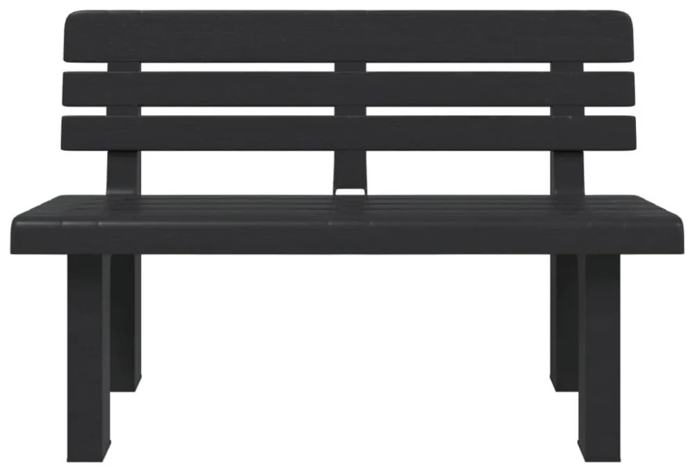 antracitszürke polipropilén kerti pad 110 x 52 x 71 cm