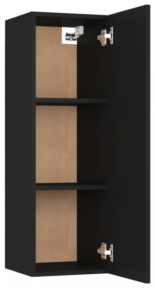 fekete szerelt fa TV-szekrény 30,5 x 30 x 90 cm