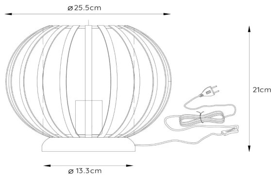 Lucide 78574/25/30 - Asztali lámpa MANUELA 1xE27/40W/230V átm. 25,5 cm fekete