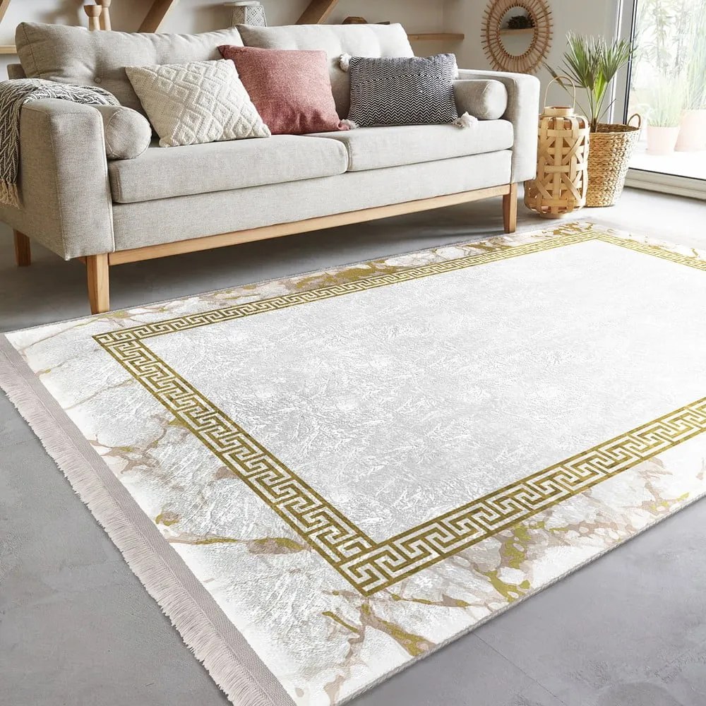 Fehér-aranyszínű szőnyeg 80x150 cm – Mila Home