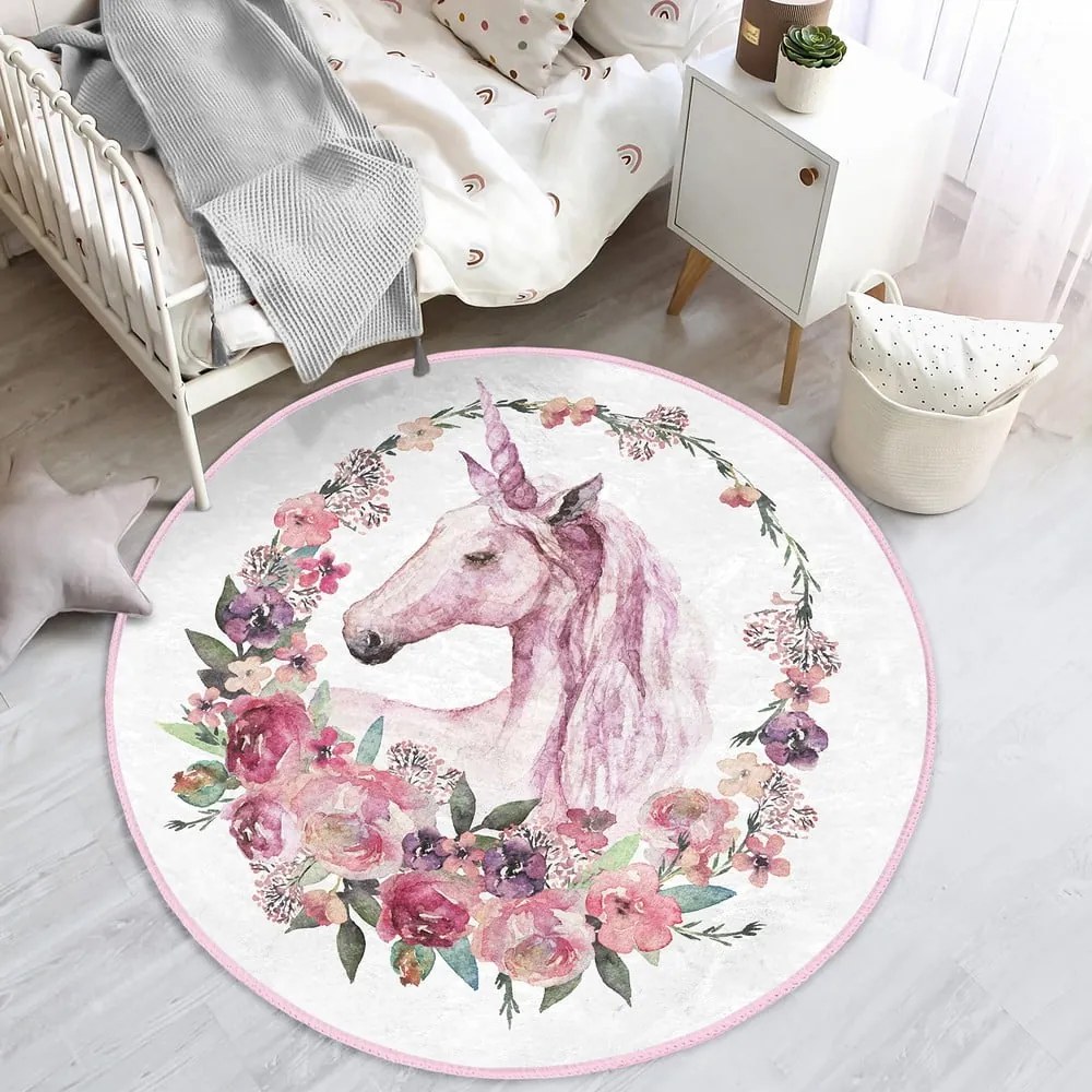 Rózsaszín gyerek szőnyeg ø 80 cm Comfort – Mila Home