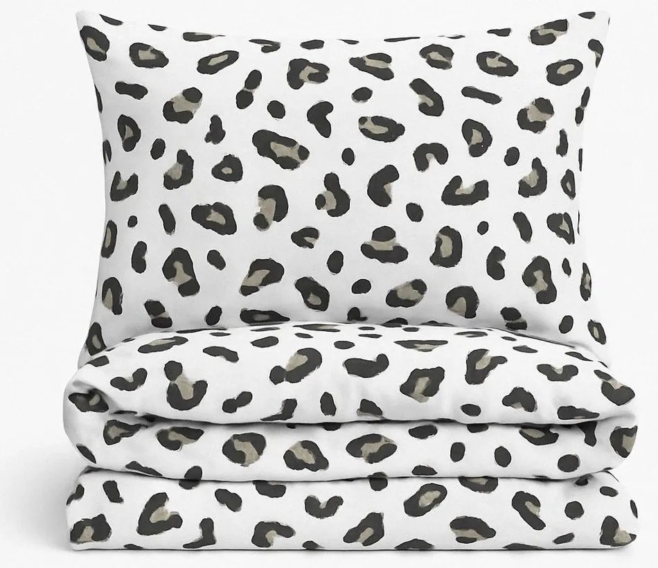 Fehér-szürke négyrészes kétszemélyes hosszabbított ágyneműhuzat lepedővel 200x220 cm Modern – Mila Home