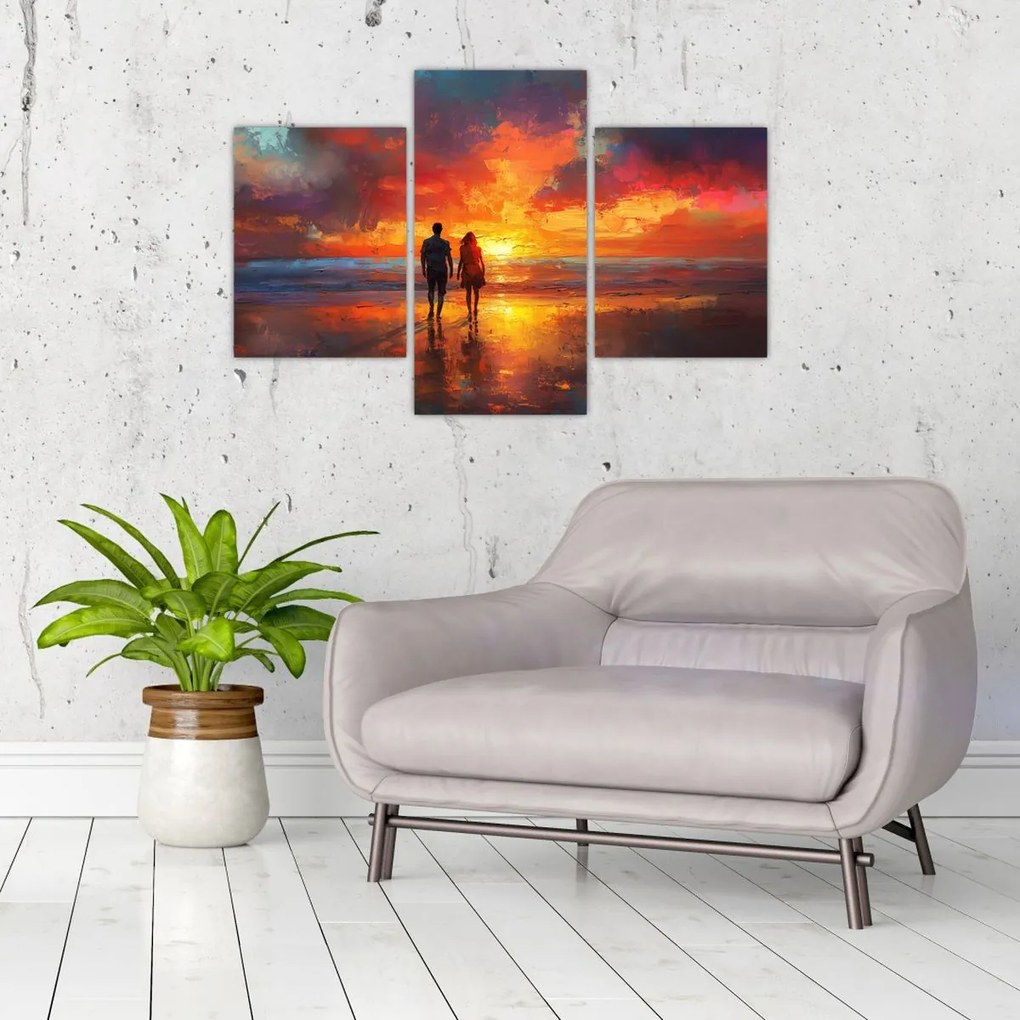 Kép - Séta a tengerparton (90x60 cm)