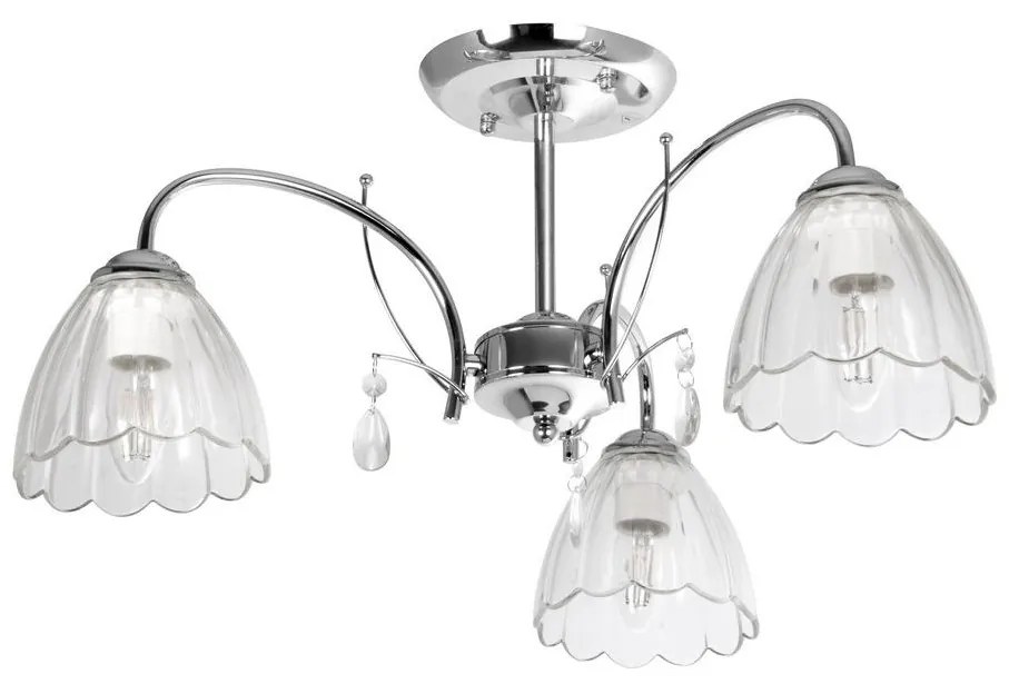 Venti Csillár rúdon 3xE27/60W/230V fényes króm VE0266