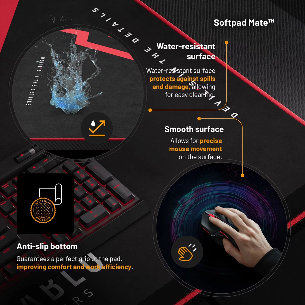 Diablo X-Mate 1600 nagyméretű gamer asztal