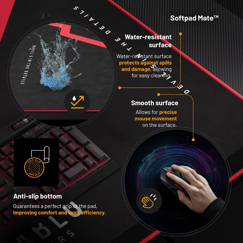 Gamer asztal 160 cm fekete: Diablo X-Mate 1600
