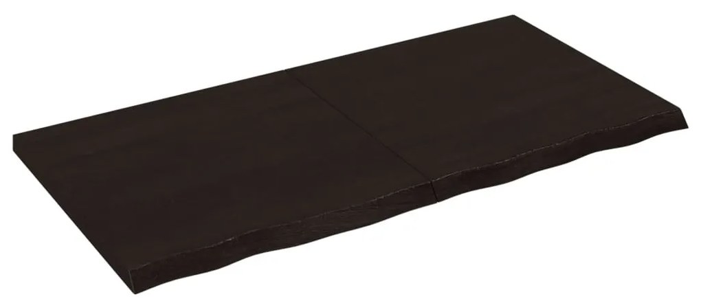 sötétbarna kezelt tömör tölgyfa fali polc 120 x 60 x (2-4) cm