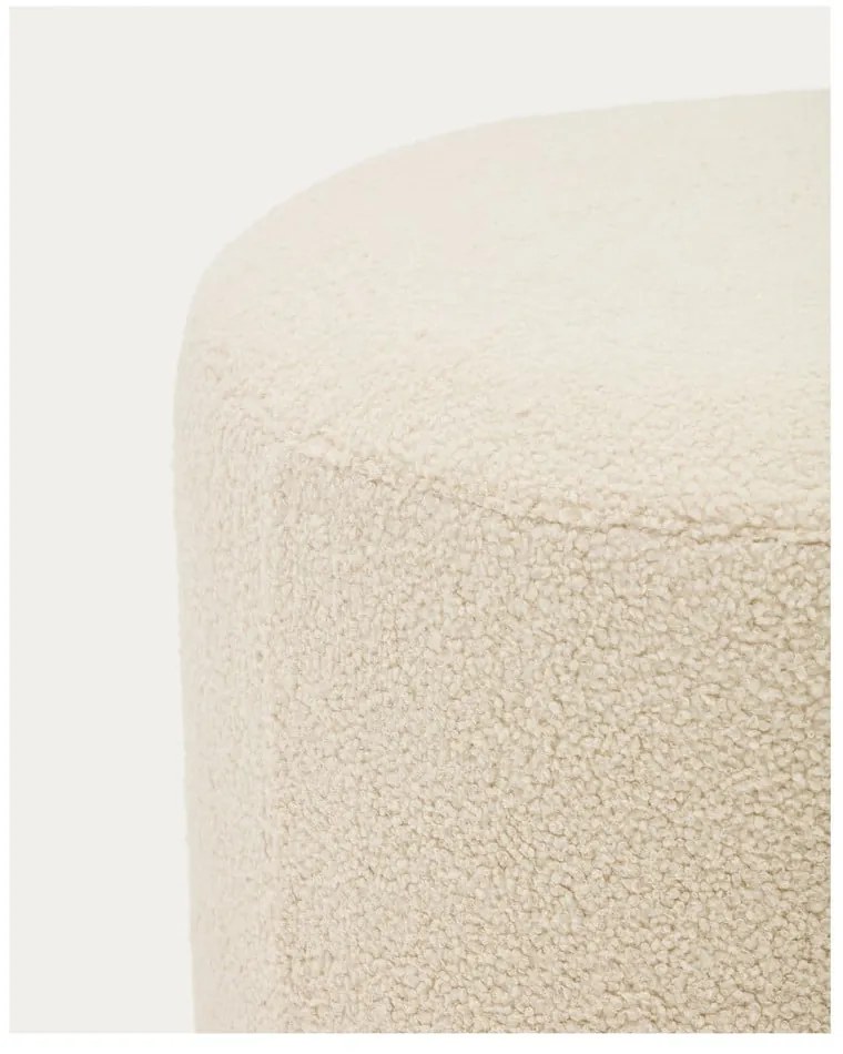 Krémszínű buklé puff Kaeli – Kave Home