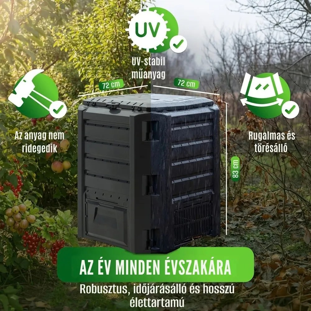 Kerti komposztáló - Compogreen 800 l, fekete Prosperplast