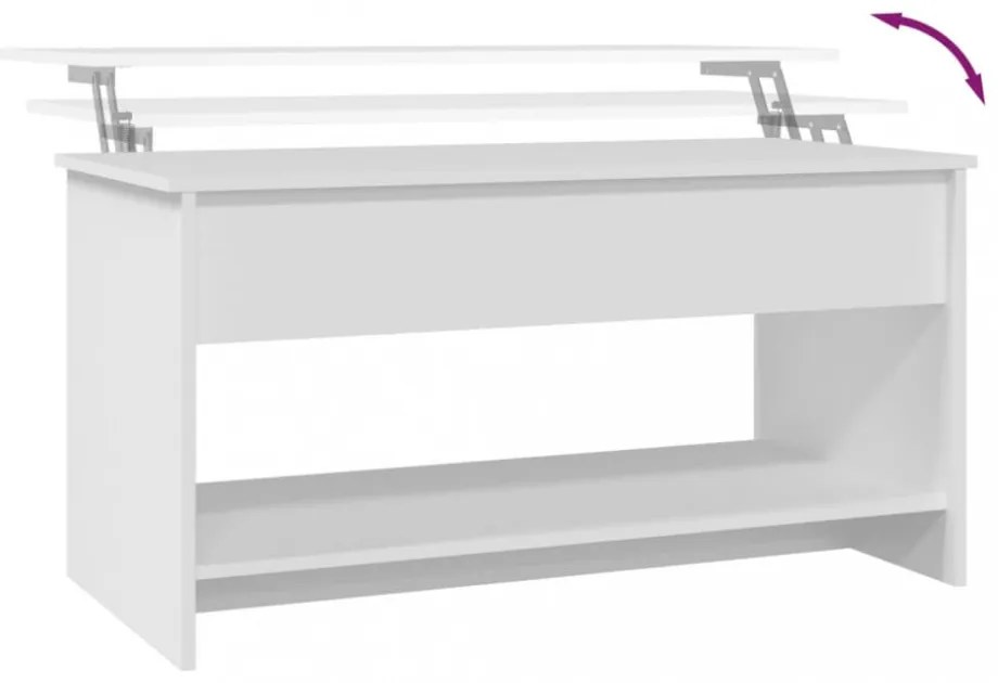 fehér szerelt fa dohányzóasztal 102x50x52,5 cm