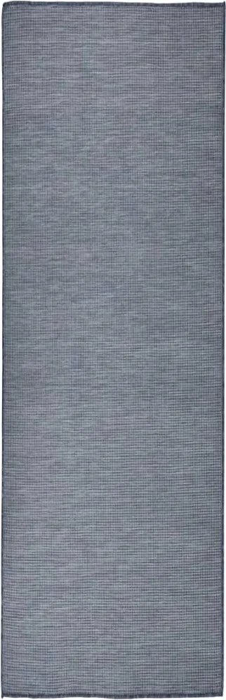 vidaXL kék lapos szövésű kültéri szőnyeg 80 x 250 cm