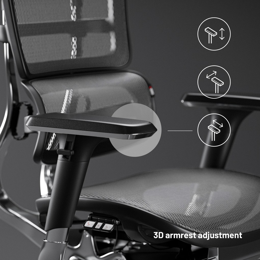Ergonomikus irodai szék lábtartóval Normal Size, fekete-szürke: Diablo V-Master