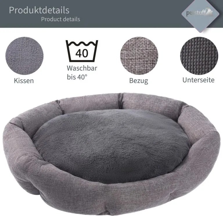 PESTUFF Kutyafekhely Octagon 50 x 57 x 13 cm szürke