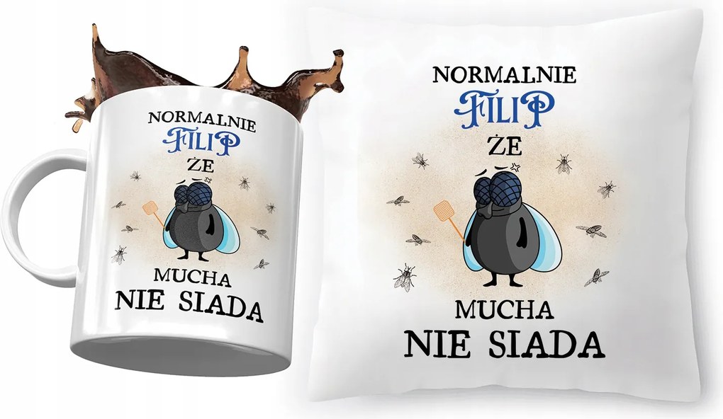 Fülöp párna ajándék bögre szett fényképes nyomtatással