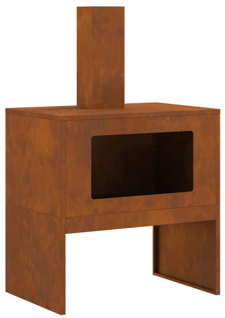 Tűzrakó Barna 60 x 40 x 96 cm időjárásálló acél