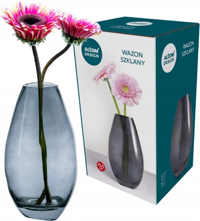 Üveg virágváza sötétkék 25,5 cm