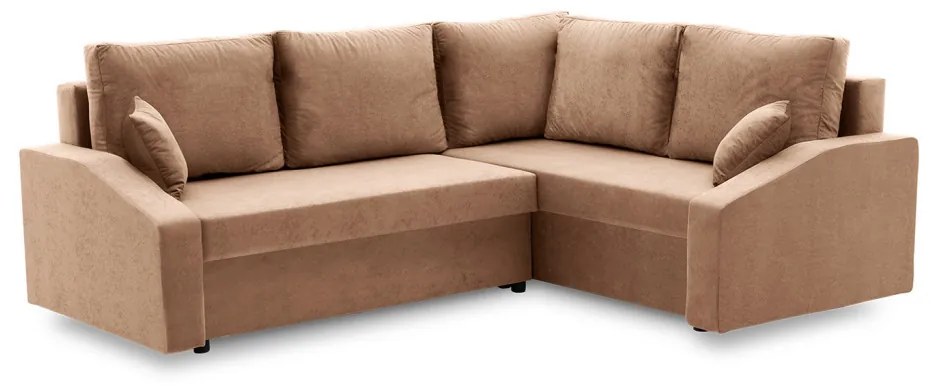 Grande Plus sarokkanapé, jobboldali, szövet anyag, barna