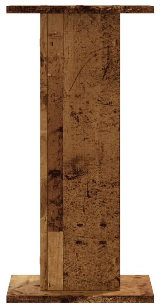 2 db antik fa színű szerelt fa növénytartó állvány 30x30x60 cm