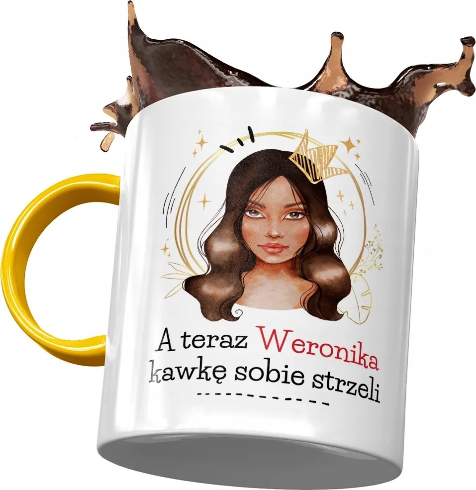 Sárga Bögre Veronika Nővérek Feleségek Ajándék Nyomtatott Fotóval