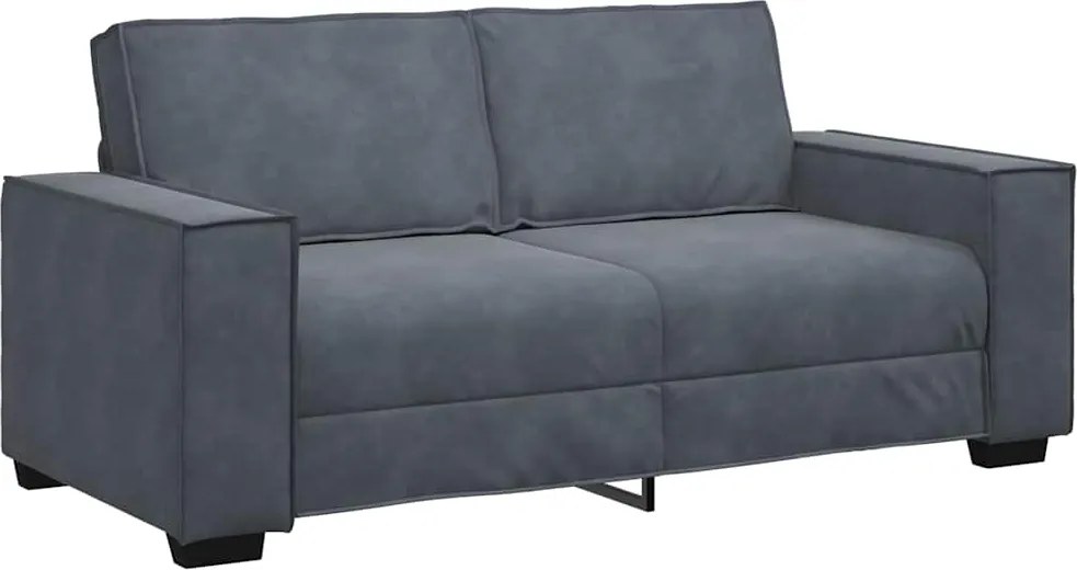 vidaXL kétszemélyes sötétszürke bársony kanapé 180x78x84 cm