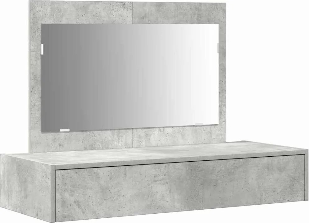 vidaXL Öltözködőasztal fiókkal Szürke 100 x 40 x 70 cm Faanyag