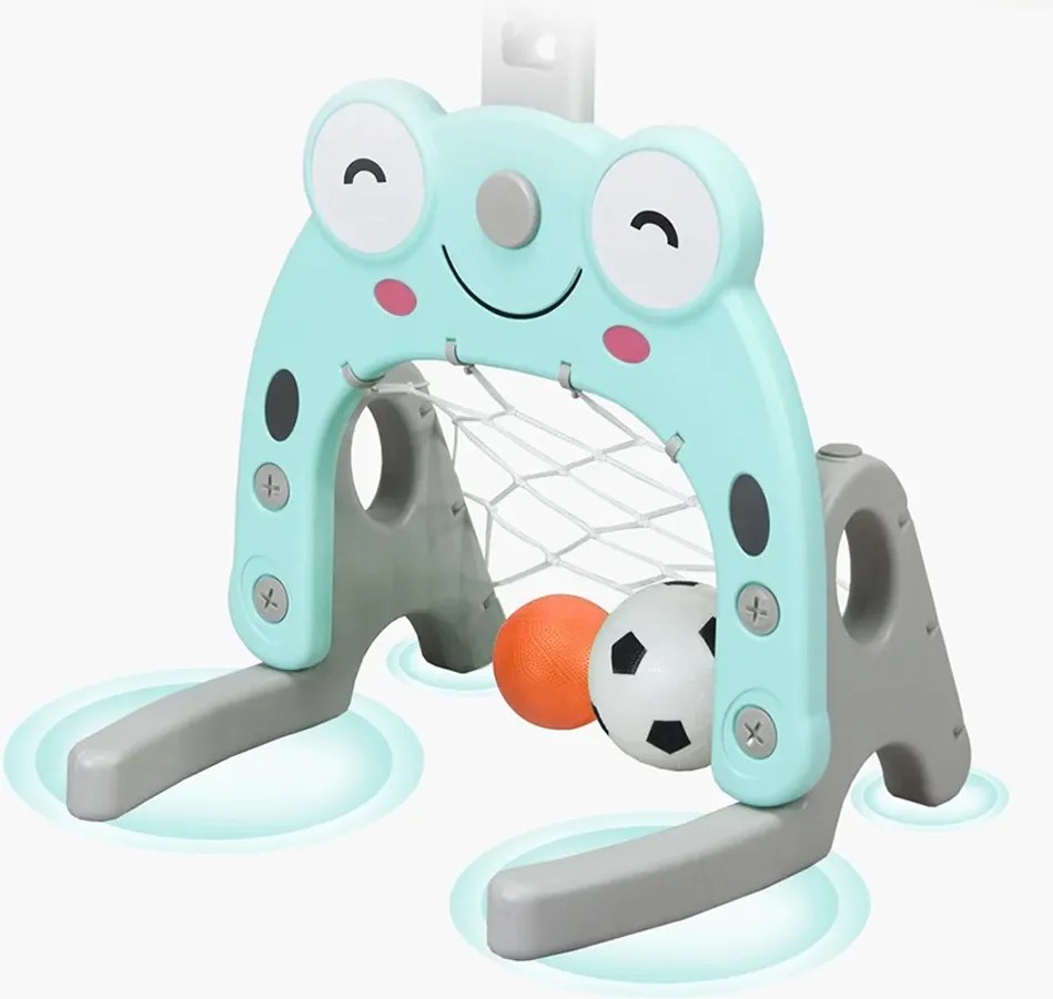 3 az 1-ben állítható magasságú kosárlabda palánk gyűrűdobálóval, kék