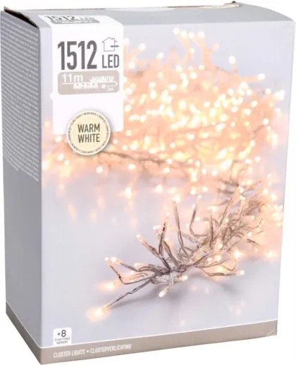LED kültéri karácsonyi fényfüzér 1512xLED/230V/8 üzemmód 14 m IP44 meleg fehér