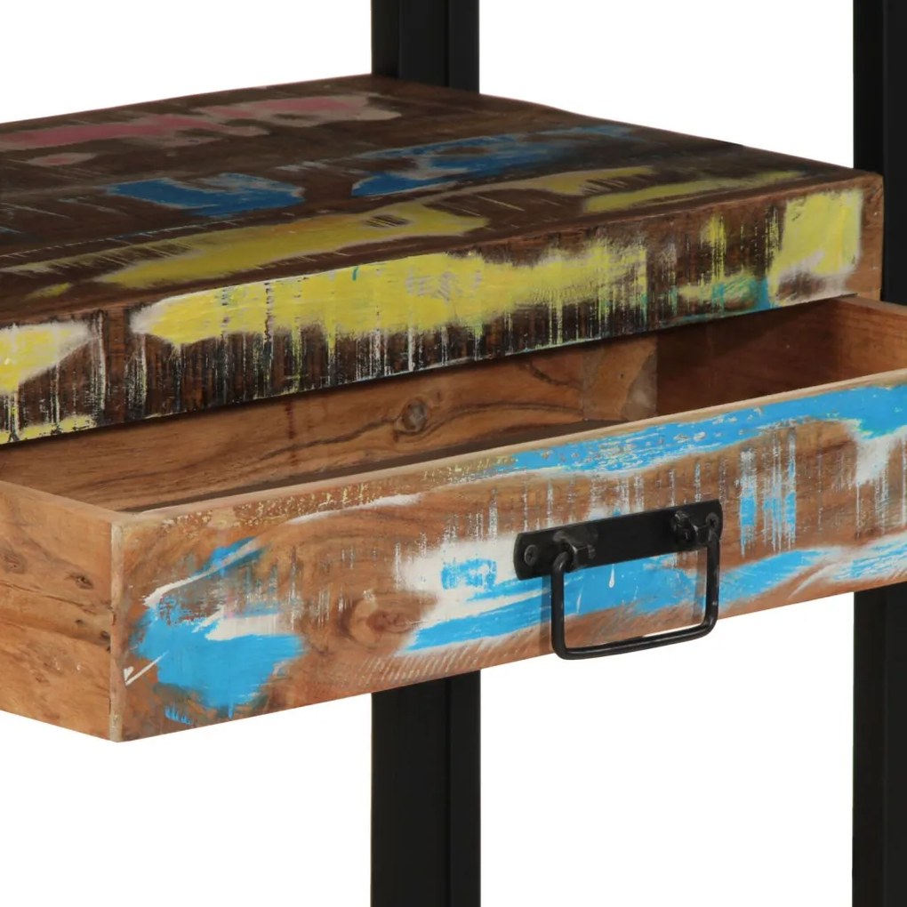 Végasztalok Többszínű 120x33x75 cm Tömör Újrahasznosított Fa és Fém