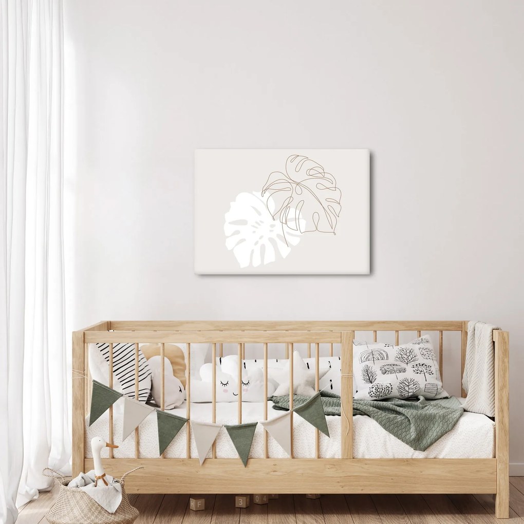 Kép - Line art monstera N⁰2 (70x50 cm)