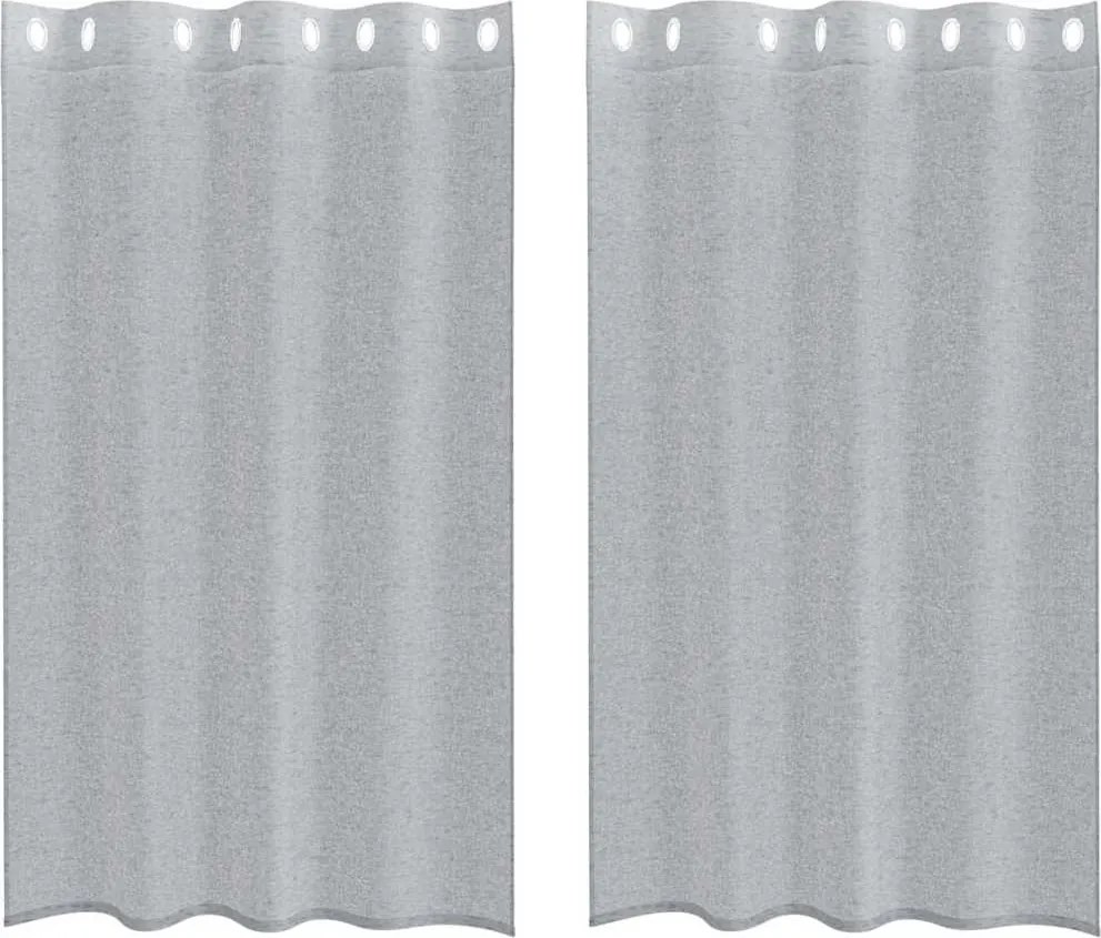 vidaXL Voile Függöny 2 pcs Sötétszürke 175 x 140 cm Poliészter