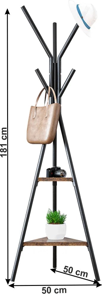 Akasztó, fekete/tölgy smoke, PLENTO