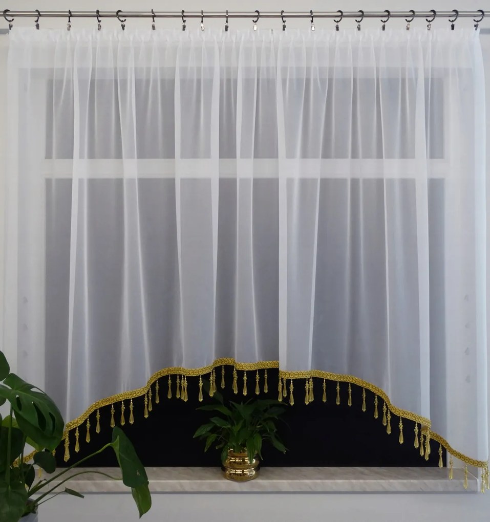 Mg Függöny Fátyol ív gyöngyök hosszú Arany 1 300x155cm