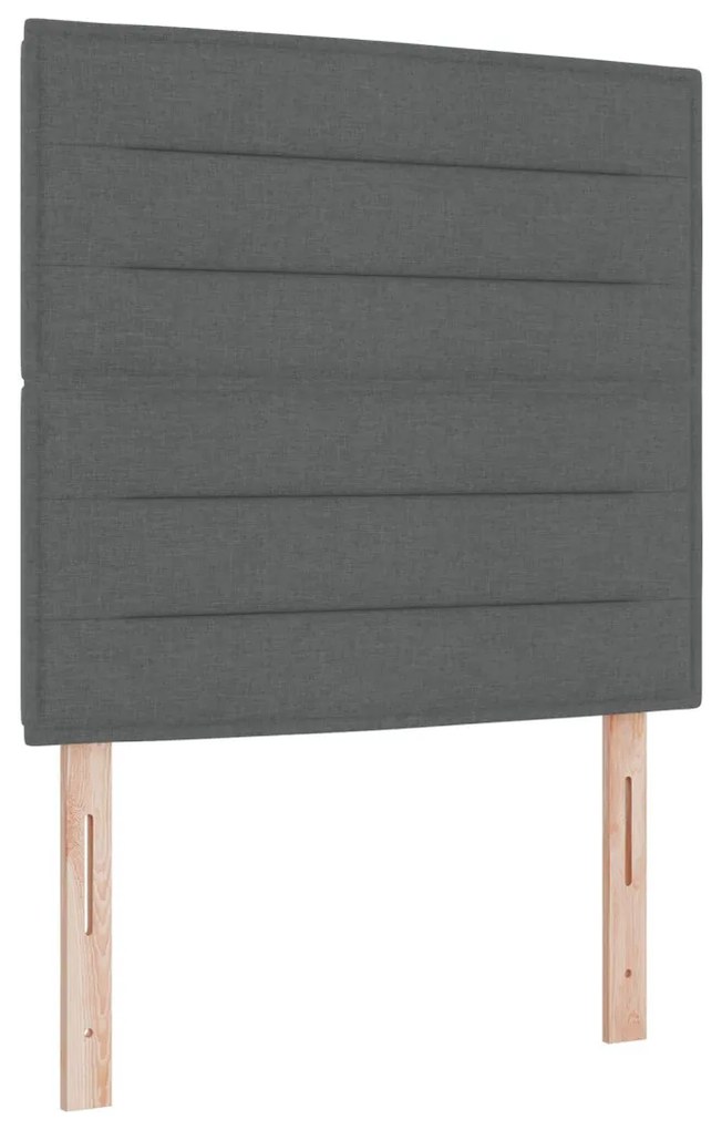 Box Spring Ágy Matraccal Sötétszürke 90x200 cm Szövet