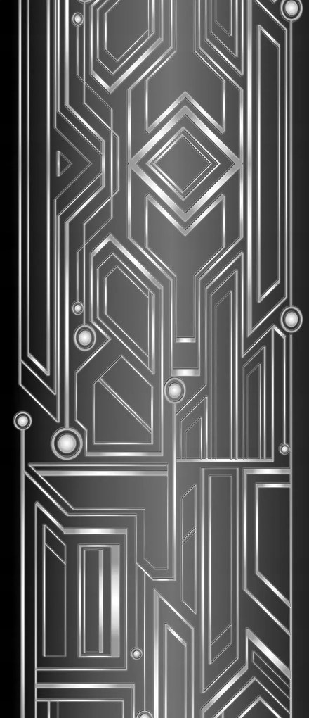 Fotótapéta Geometrikus fém absztrakt szürke ezüst loft 91x211 +ragasztó