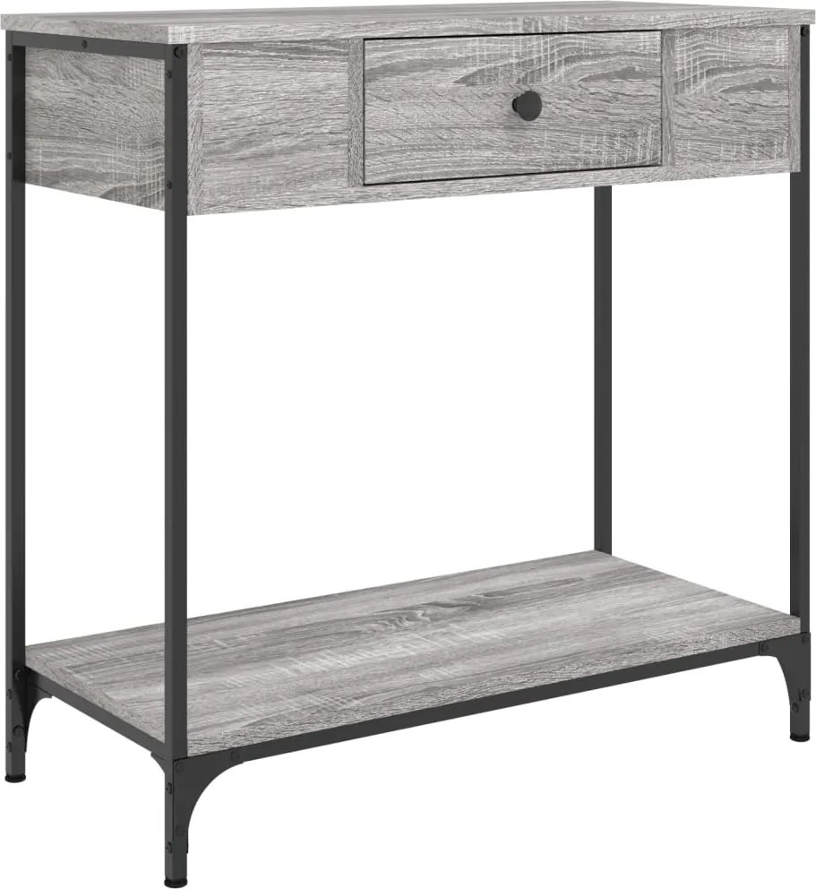 vidaXL szürke sonoma színű szerelt fa konzolasztal 75 x 34,5 x 75 cm