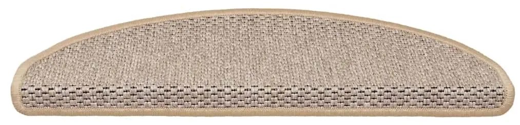 15 db szizál hatású világos bézsszínű lépcsőszőnyeg 65x21x4 cm
