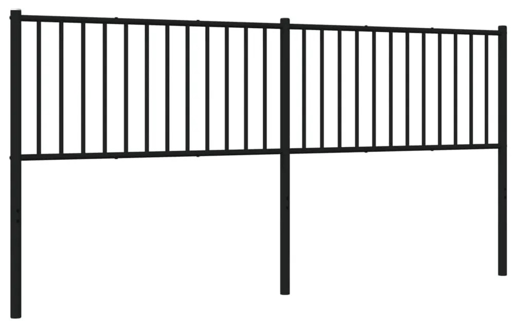 fekete fém fejtámla 200 cm