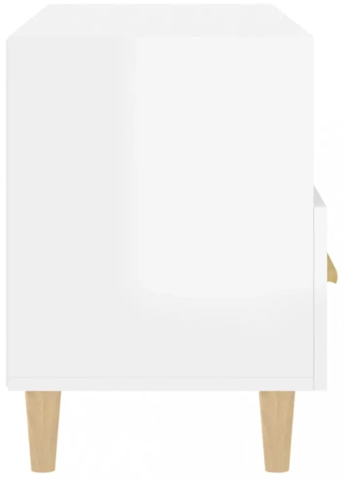 fehér magasfényű szerelt fa TV-szekrény 80x36x50 cm